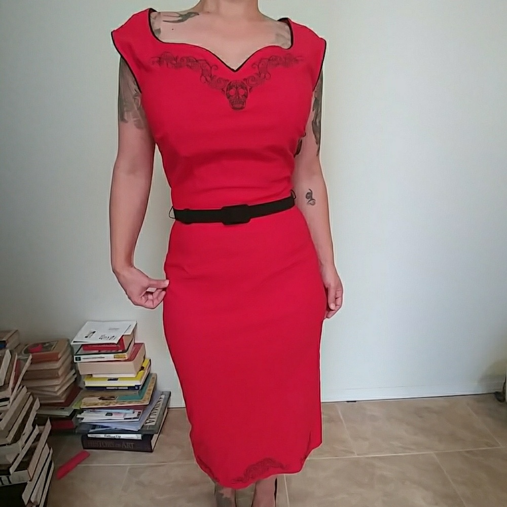suger skull wiggle dress by Pinup Couture